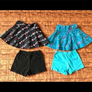 Girls Size 3T - 2 Skirts & 2 Shorts